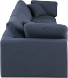 Comfy Navy Linen Textured Fabric Modular Sofa 187Navy-S158 Meridian Furniture