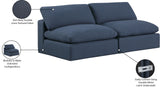 Comfy Navy Linen Textured Fabric Modular Sofa 187Navy-S78 Meridian Furniture