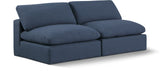 Comfy Navy Linen Textured Fabric Modular Sofa 187Navy-S78 Meridian Furniture