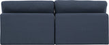 Comfy Navy Linen Textured Fabric Modular Sofa 187Navy-S78 Meridian Furniture