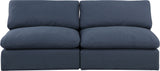 Comfy Navy Linen Textured Fabric Modular Sofa 187Navy-S78 Meridian Furniture