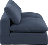 Comfy Navy Linen Textured Fabric Modular Sofa 187Navy-S78 Meridian Furniture