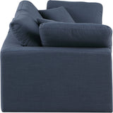 Comfy Navy Linen Textured Fabric Modular Sofa 187Navy-S80 Meridian Furniture