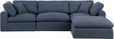 Comfy Navy Linen Textured Fabric Modular Sectional 187Navy-Sec4A Meridian Furniture