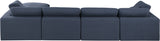 Comfy Navy Linen Textured Fabric Modular Sectional 187Navy-Sec5A Meridian Furniture