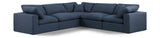 Comfy Navy Linen Textured Fabric Modular Sectional 187Navy-Sec5C Meridian Furniture