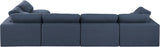 Comfy Navy Linen Textured Fabric Modular Sectional 187Navy-Sec5D Meridian Furniture