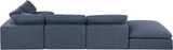 Comfy Navy Linen Textured Fabric Modular Sectional 187Navy-Sec6E Meridian Furniture