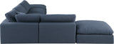 Comfy Navy Linen Textured Fabric Modular Sectional 187Navy-Sec6E Meridian Furniture