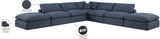 Comfy Navy Linen Textured Fabric Modular Sectional 187Navy-Sec7C Meridian Furniture