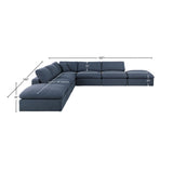 Comfy Navy Linen Textured Fabric Modular Sectional 187Navy-Sec7C Meridian Furniture