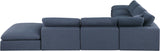 Comfy Navy Linen Textured Fabric Modular Sectional 187Navy-Sec7C Meridian Furniture