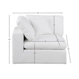 Comfy White Linen Textured Fabric Modular Corner Chair 187White-Corner Meridian Furniture