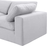 Comfy White Linen Textured Fabric Modular Corner Chair 187White-Corner Meridian Furniture