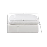 Comfy White Linen Textured Fabric Modular Ottoman 187White-Ott Meridian Furniture