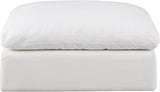 Comfy White Linen Textured Fabric Modular Ottoman 187White-Ott Meridian Furniture