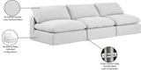 Comfy White Linen Textured Fabric Modular Sofa 187White-S117 Meridian Furniture