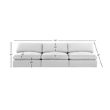 Comfy White Linen Textured Fabric Modular Sofa 187White-S117 Meridian Furniture