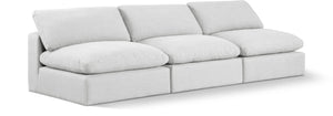 Comfy White Linen Textured Fabric Modular Sofa 187White-S117 Meridian Furniture