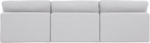 Comfy White Linen Textured Fabric Modular Sofa 187White-S117 Meridian Furniture