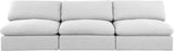 Comfy White Linen Textured Fabric Modular Sofa 187White-S117 Meridian Furniture