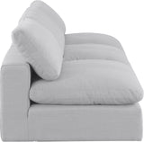 Comfy White Linen Textured Fabric Modular Sofa 187White-S117 Meridian Furniture