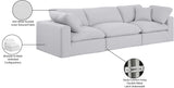 Comfy White Linen Textured Fabric Modular Sofa 187White-S119 Meridian Furniture