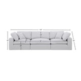 Comfy White Linen Textured Fabric Modular Sofa 187White-S119 Meridian Furniture