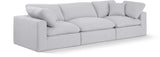 Comfy White Linen Textured Fabric Modular Sofa 187White-S119 Meridian Furniture