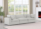 Comfy White Linen Textured Fabric Modular Sofa 187White-S119 Meridian Furniture