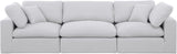 Comfy White Linen Textured Fabric Modular Sofa 187White-S119 Meridian Furniture