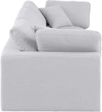 Comfy White Linen Textured Fabric Modular Sofa 187White-S119 Meridian Furniture