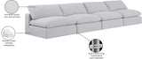 Comfy White Linen Textured Fabric Modular Sofa 187White-S156 Meridian Furniture