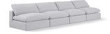 Comfy White Linen Textured Fabric Modular Sofa 187White-S156 Meridian Furniture