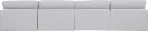 Comfy White Linen Textured Fabric Modular Sofa 187White-S156 Meridian Furniture
