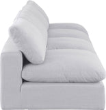 Comfy White Linen Textured Fabric Modular Sofa 187White-S156 Meridian Furniture