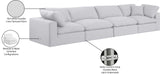 Comfy White Linen Textured Fabric Modular Sofa 187White-S158 Meridian Furniture