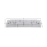 Comfy White Linen Textured Fabric Modular Sofa 187White-S158 Meridian Furniture