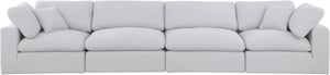 Comfy White Linen Textured Fabric Modular Sofa 187White-S158 Meridian Furniture