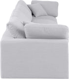 Comfy White Linen Textured Fabric Modular Sofa 187White-S158 Meridian Furniture