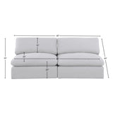 Comfy White Linen Textured Fabric Modular Sofa 187White-S78 Meridian Furniture