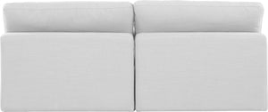 Comfy White Linen Textured Fabric Modular Sofa 187White-S78 Meridian Furniture
