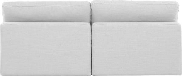 Comfy White Linen Textured Fabric Modular Sofa 187White-S78 Meridian Furniture
