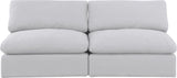 Comfy White Linen Textured Fabric Modular Sofa 187White-S78 Meridian Furniture