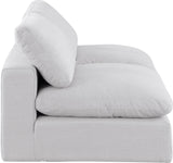 Comfy White Linen Textured Fabric Modular Sofa 187White-S78 Meridian Furniture