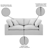 Comfy White Linen Textured Fabric Modular Sofa 187White-S80 Meridian Furniture