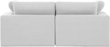 Comfy White Linen Textured Fabric Modular Sofa 187White-S80 Meridian Furniture