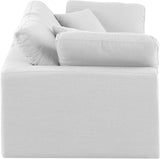 Comfy White Linen Textured Fabric Modular Sofa 187White-S80 Meridian Furniture