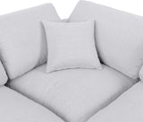 Comfy White Linen Textured Fabric Modular Sectional 187White-Sec4A Meridian Furniture