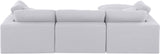 Comfy White Linen Textured Fabric Modular Sectional 187White-Sec4A Meridian Furniture